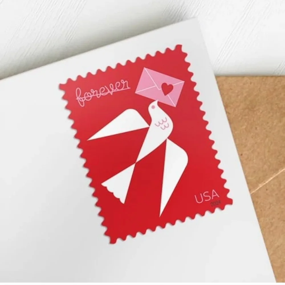 100 2024 Love Letters Forever Postage Stamps USPS Wedding Invitations Valentines